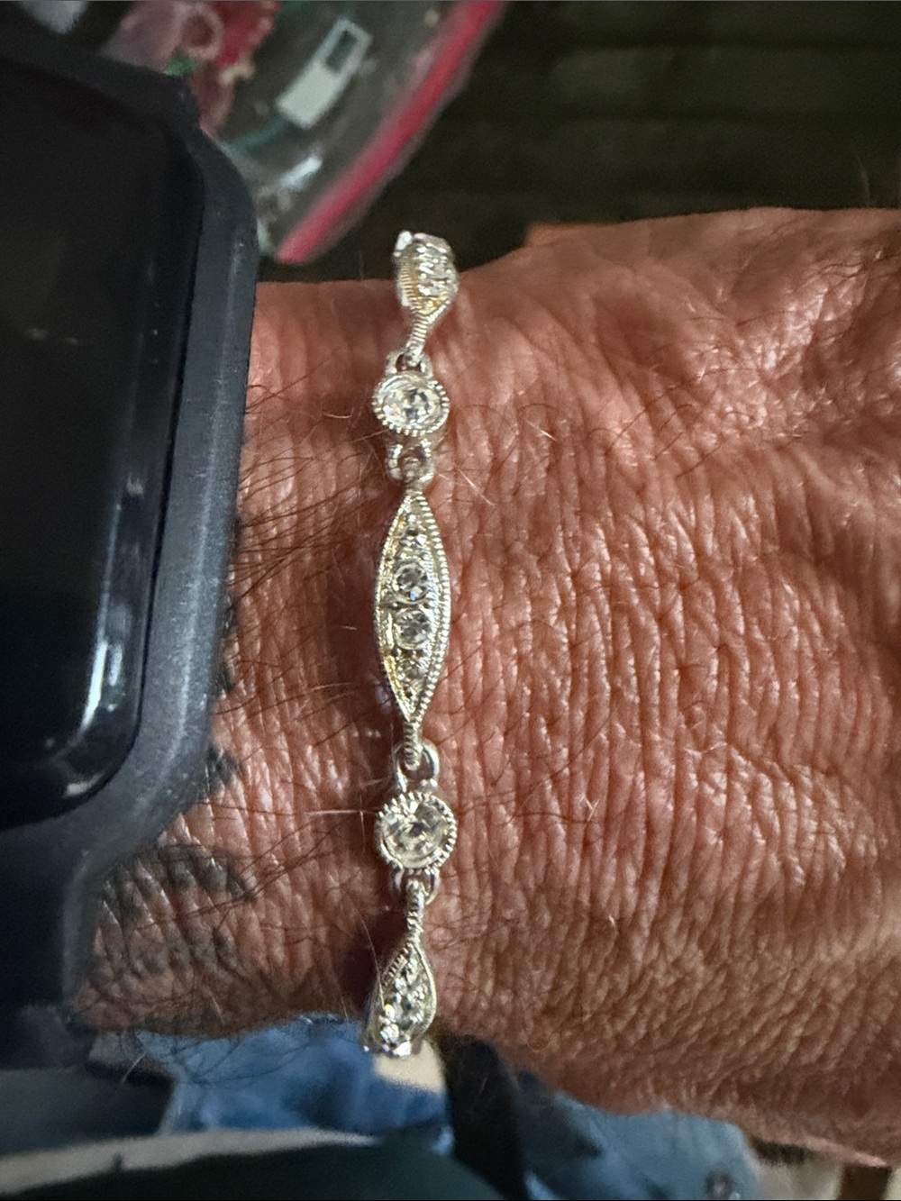 Kay Jewelers Silver-Tone Marquise and Round Crystal Bracelet